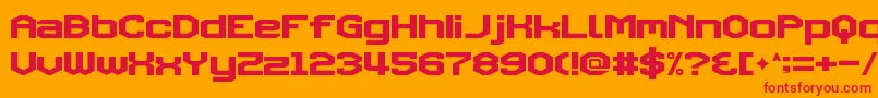 TriggeringFanfares Font – Red Fonts on Orange Background