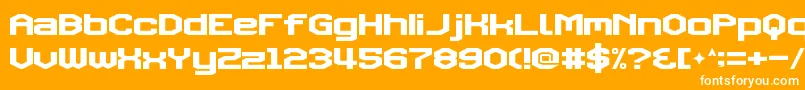 TriggeringFanfares Font – White Fonts on Orange Background