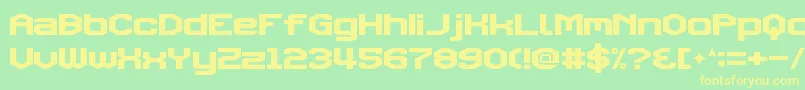 TriggeringFanfares Font – Yellow Fonts on Green Background