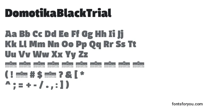 Шрифт DomotikaBlackTrial – алфавит, цифры, специальные символы