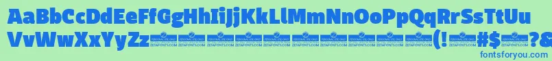 DomotikaBlackTrial Font – Blue Fonts on Green Background