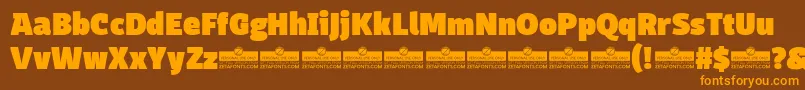 DomotikaBlackTrial Font – Orange Fonts on Brown Background