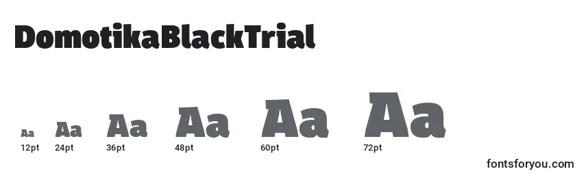 Размеры шрифта DomotikaBlackTrial