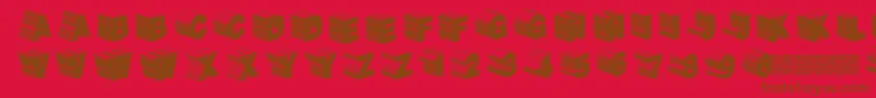 Więcej informacji o czcionce Twerkfifty Czcionka Twerkfifty – brązowe czcionki na czerwonym tle