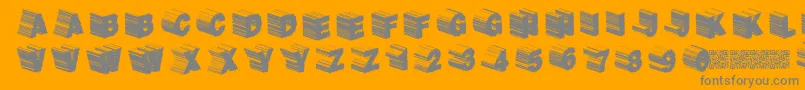 Weitere Informationen zur Twerkfifty-Schriftart Twerkfifty-Schriftart – Graue Schriften auf orangefarbenem Hintergrund