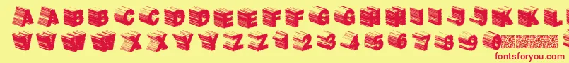 Fonte Twerkfifty – fontes vermelhas em um fundo amarelo