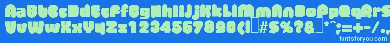 M730DecoBold Font – Green Fonts on Blue Background