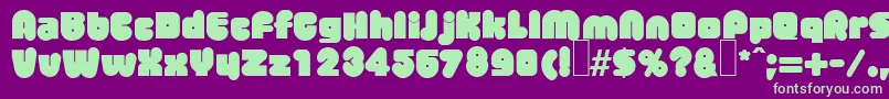 M730DecoBold Font – Green Fonts on Purple Background