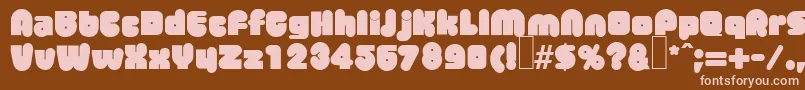フォントM730DecoBold – 茶色の背景にピンクのフォント