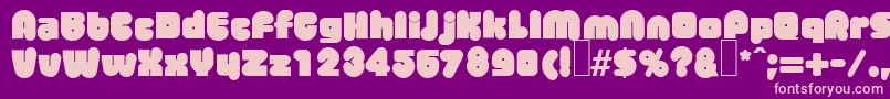 M730DecoBold Font – Pink Fonts on Purple Background