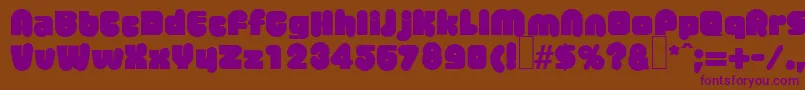 M730DecoBold Font – Purple Fonts on Brown Background