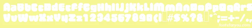 M730DecoBold Font – White Fonts on Yellow Background