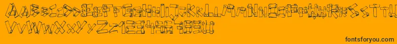 FePlanks-fontti – mustat fontit oranssilla taustalla