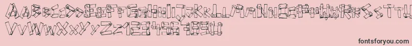 フォントFePlanks – ピンクの背景に黒い文字
