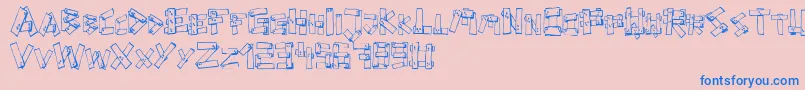 フォントFePlanks – ピンクの背景に青い文字