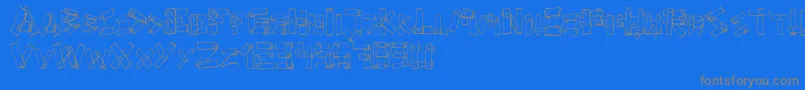 FePlanks-fontti – harmaat kirjasimet sinisellä taustalla