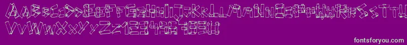 フォントFePlanks – 紫の背景に緑のフォント