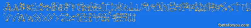 FePlanks Font – Orange Fonts on Blue Background