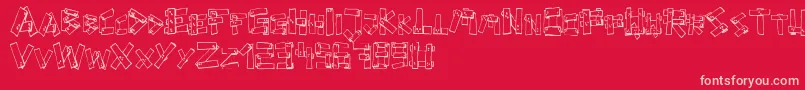 FePlanks-fontti – vaaleanpunaiset fontit punaisella taustalla