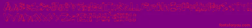 FePlanks-Schriftart – Rote Schriften auf violettem Hintergrund