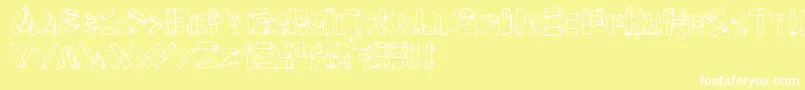 フォントFePlanks – 黄色い背景に白い文字