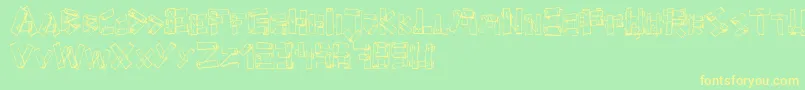 FePlanks-fontti – keltaiset fontit vihreällä taustalla