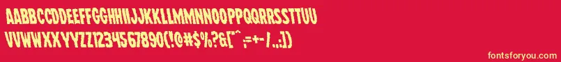 フォントWolfbrothersleft – 黄色の文字、赤い背景