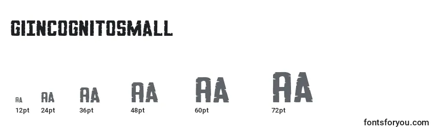 Размеры шрифта GiIncognitosmall