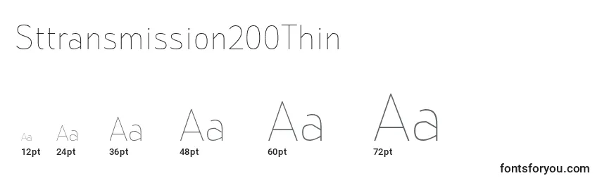 Größen der Schriftart Sttransmission200Thin