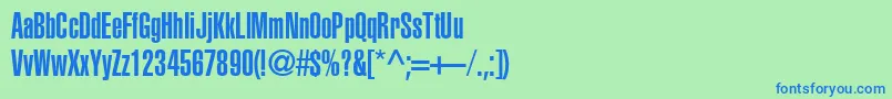 Heliosultracompressed Font – Blue Fonts on Green Background