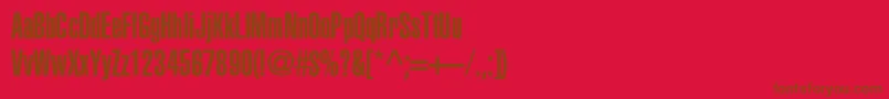 Heliosultracompressed-Schriftart – Braune Schriften auf rotem Hintergrund