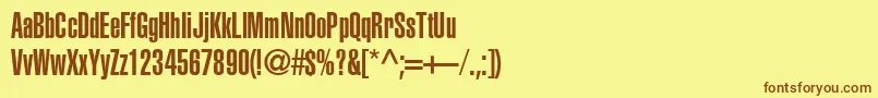 Heliosultracompressed Font – Brown Fonts on Yellow Background