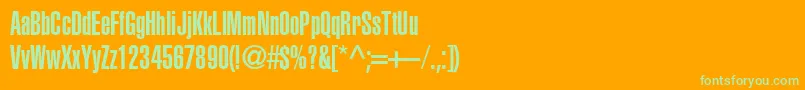 Heliosultracompressed Font – Green Fonts on Orange Background