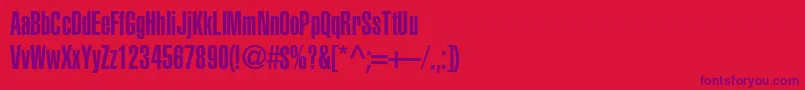 Heliosultracompressed Font – Purple Fonts on Red Background