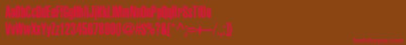 Heliosultracompressed Font – Red Fonts on Brown Background