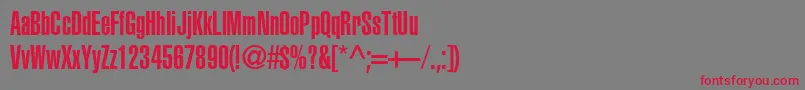 Heliosultracompressed Font – Red Fonts on Gray Background