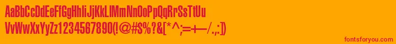 Heliosultracompressed Font – Red Fonts on Orange Background