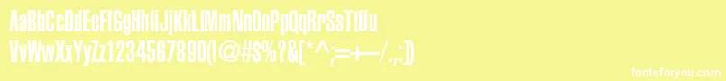 フォントHeliosultracompressed – 黄色い背景に白い文字