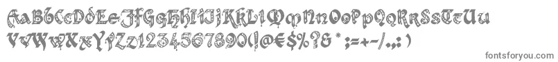 フォントKingthingsgothique – 白い背景に灰色の文字