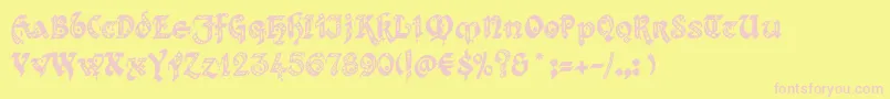 Kingthingsgothique Font – Pink Fonts on Yellow Background