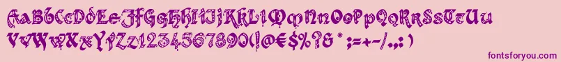 Kingthingsgothique Font – Purple Fonts on Pink Background