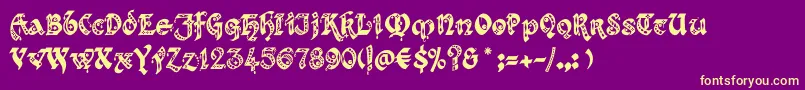 Kingthingsgothique Font – Yellow Fonts on Purple Background