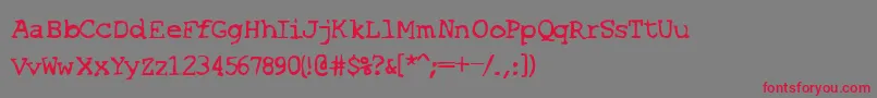SfEspionageMedium Font – Red Fonts on Gray Background