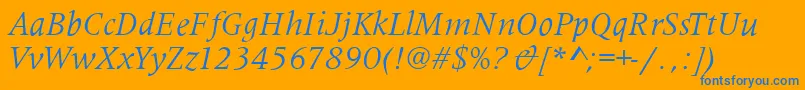 MetaphorItalic Font – Blue Fonts on Orange Background