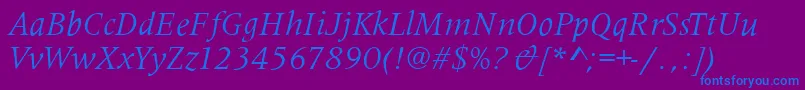 MetaphorItalic Font – Blue Fonts on Purple Background