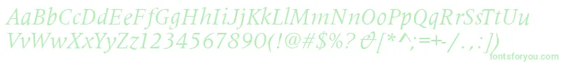 MetaphorItalic Font – Green Fonts on White Background