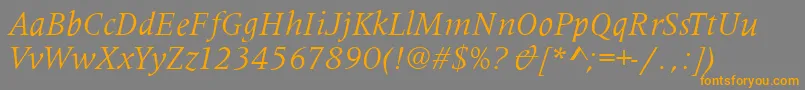 MetaphorItalic Font – Orange Fonts on Gray Background