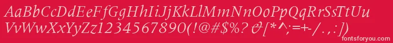 フォントMetaphorItalic – 赤い背景にピンクのフォント