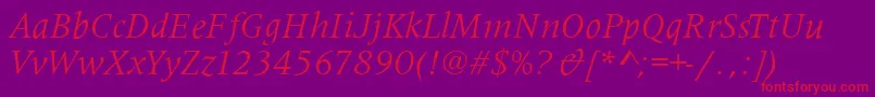 Шрифт MetaphorItalic – красные шрифты на фиолетовом фоне