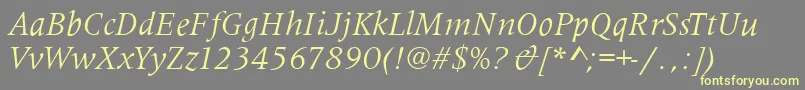 Czcionka MetaphorItalic – żółte czcionki na szarym tle